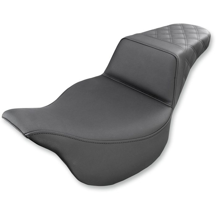 BBP Custom 2-UP SEAT STEP UP LS FRONT|REAR VINYL|SADDLEGEL™ PLAIN BLACK 08011051 jpg