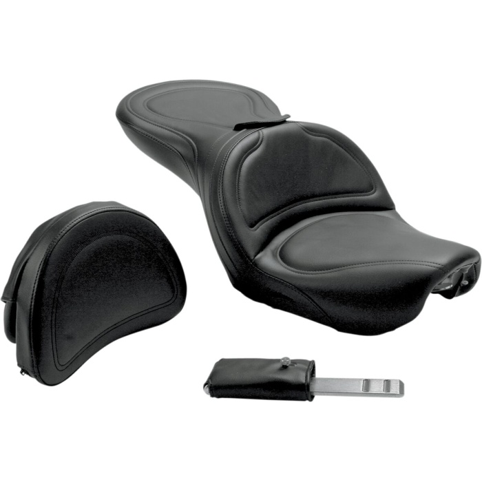 BBP Custom EXPLORER SEAT WITH DRIVER BACKREST HARLEY DAVIDSON 08030132 jpg