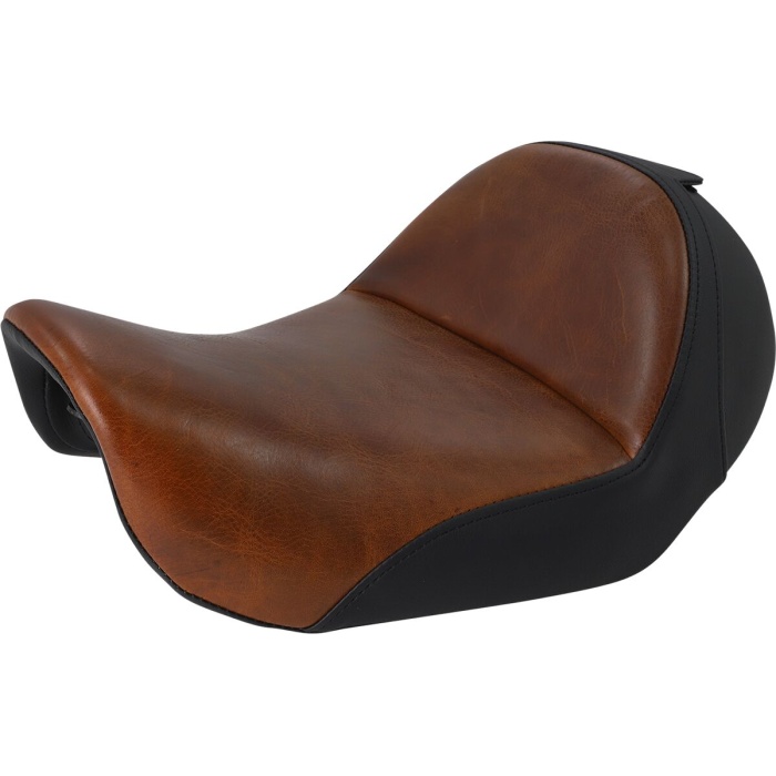 BBP Custom LARIAT SOLO SEAT DISTRESSED BROWN LEATHER WITH GEL HARLEY DAVIDSON 08030421 jpg