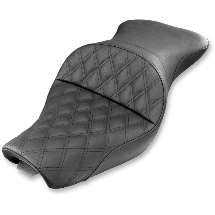 BBP Custom 2-UP SEAT EXPLORER™ LS FRONT|REAR VINYL|SADDLEGEL™ BLACK 08040664 jpg