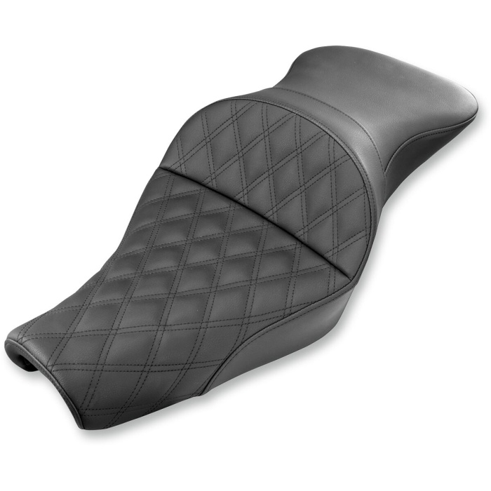 BBP Custom 2-UP SEAT EXPLORER™ LS FRONT|REAR VINYL|SADDLEGEL™ BLACK 08040665 jpg