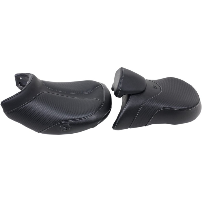 BBP Custom 2-UP|2PC HEATED SEAT ADVENTURE TOUR LOW HEATED FRONT|REAR SADDLEHYDE™|SADDLEGEL™ CARBON LOOK 08101821 jpg