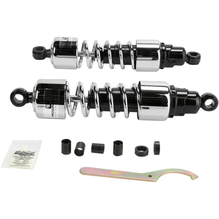 BBP Custom PROGRESSIVE SUSPENSION CHROME 412 SERIES DUAL SHOCK 12" 13100066 jpg