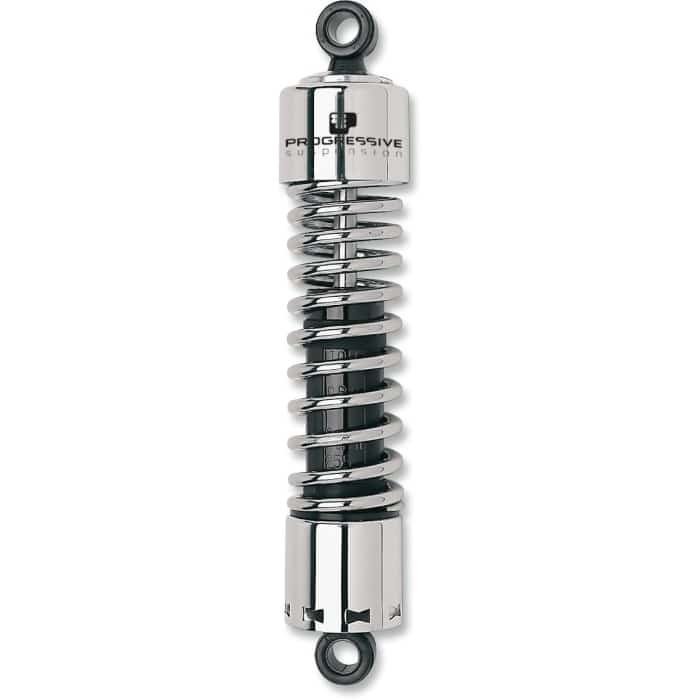 BBP Custom PROGRESSIVE SUSPENSION 412 SERIES AMERICAN-TUNED GAS HEAVY-DUTY SHOCKS CHROME 12.5" 13100407 jpg