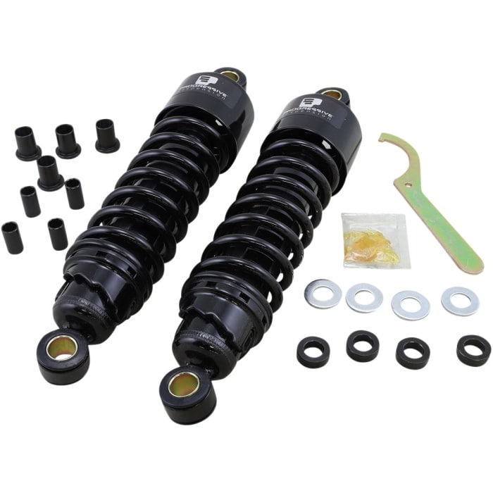 BBP Custom PROGRESSIVE SUSPENSION 412 SERIES AMERICAN-TUNED GAS SHOCKS BLACK 11.5" 13100473 jpg