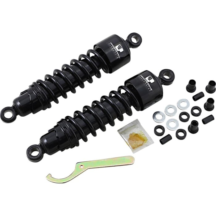 BBP Custom PROGRESSIVE SUSPENSION 412 SERIES AMERICAN-TUNED GAS SHOCKS BLACK 12" 13100475 jpg