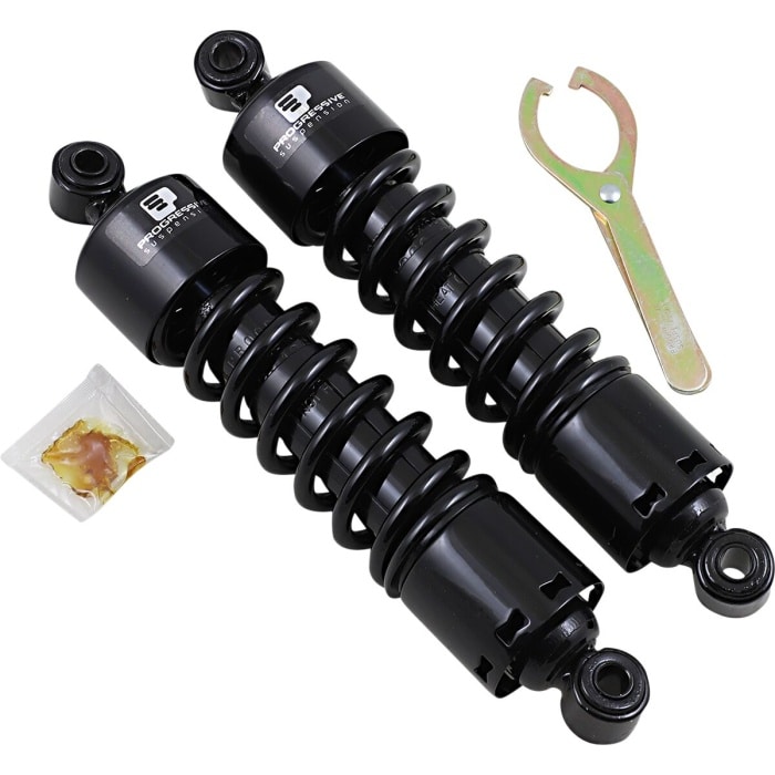 BBP Custom PROGRESSIVE SUSPENSION 412 SERIES AMERICAN-TUNED GAS SHOCKS BLACK 12.6" 13100661 jpg