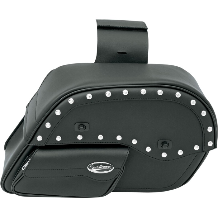 BBP Custom SADDLEBAG UNIVERSAL THROW-OVER STUDDED SLANT BLACK CHROME 35010385 jpg