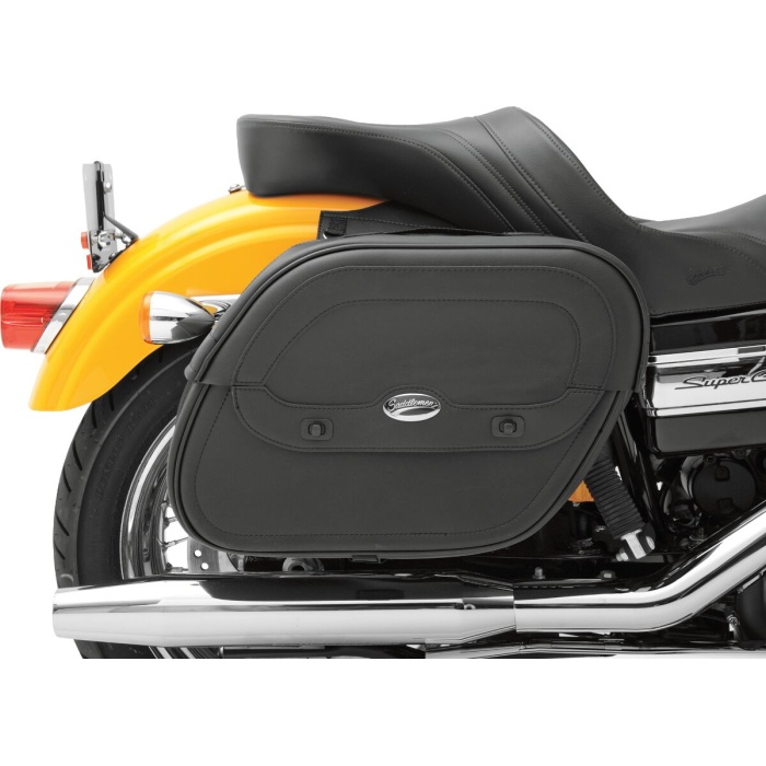 BBP Custom SADDLEBAG UNIVERSAL WITH SHOCK CUTAWAY SYNTHETIC LEATHER RIGID MOUNT SMOOTH BLACK 35010575 jpg