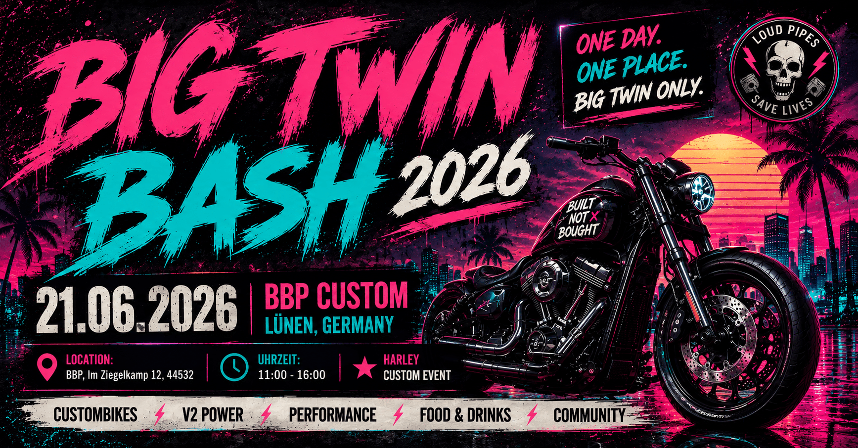 BBP Custom BIG TWIN BASH 2026 - The Custombike Show in Lünen BTB 2026 HEADER